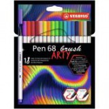Ecsetirón készlet, STABILO "Pen 68 brush ARTY", 18 különböző szín [18 db]