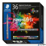 Ecsetirón készlet, STAEDTLER "Pigment brush 371", 36 különböző szín