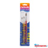 Ecsetkészlet, 4, 6, 10, festett fanyelű, 3 darabos készlet Nebulo