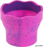 Ecsettál, műanyag, FABER-CASTELL 'Click&Go', rózsaszín