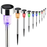 Edco 10 db-os Napelemes inox kerti RGB LED lámpa, 36 cm