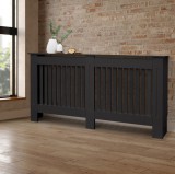 EDDC Radiátor takaró burkolat 152x19x82 cm fűtőtest burkolat fekete csíkos radiátorburkolat, fűtőtest burkolat