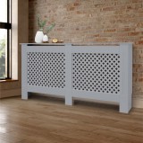 EDDC Radiátor takaró burkolat 152x19x82 cm fűtőtest burkolat szürke méhsejtes radiátorburkolat, rács, radiátor takaró