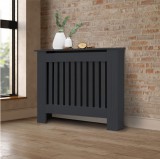 EDDC Radiátor takaró burkolat 78x19x82 cm fűtőtest burkolat antracit csíkos radiátorburkolat, fűtőtest burkolat