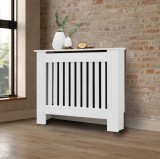 EDDC Radiátor takaró burkolat 78x19x82 cm fűtőtest burkolat fehér csíkos radiátorburkolat, fűtőtest burkolat