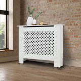 EDDC Radiátor takaró burkolat 78x19x82 cm fűtőtest burkolat fehér mintás radiátorburkolat, fűtőtest burkolat