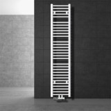 EDDC Törölközőszárító radiátor 300x1800 mm fehér 555W egysoros - egyenes változat középső bekötés fali csatlakozás