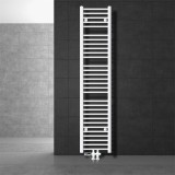 EDDC Törölközőszárító radiátor 300x1800 mm fehér 555W egysoros - egyenes változat középső bekötés padló csatlakozás