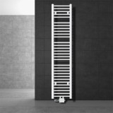 EDDC Törölközőszárító radiátor 300x1800 mm fehér 555W egysoros - egyenes változat középső bekötés univerzális csatlakozás