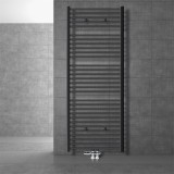 EDDC Törölközőszárító radiátor 750x1800 mm antracit egysorors - egyenes változat központi bekötéssel padló csatlakozással