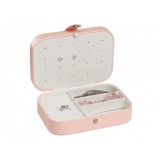 Edelwolle rózsaszín bőr ékszertartó doboz EW-500-1