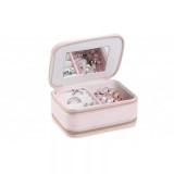 Edelwolle rózsaszín bőr ékszertartó doboz EW-502-1