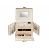 Edelwolle rózsaszín bőr ékszertartó doboz EW-504-1