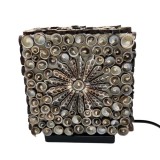 Éden Boho Kagyló Lámpa - Barna Négyzet - 15cm