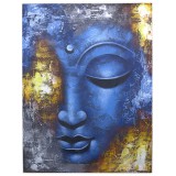 Éden Buddha Festmény - Kék Fej - Absztrakt 60x80cm