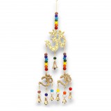 Éden Indiai Harangjáték - Om - Chakra Gyöngyök, 7 Csengő - 9.5x32cm