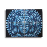 Éden Kék Buddha Mandala - Brokát Részlet 4db 30x40cm
