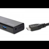 Ednet USB 3.0 Hub 4 portos fekete (85155) (85155) - USB Elosztó