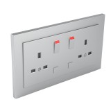 efapel 90344_CAL Komplett dupla csatlakozóaljzat (brit típusú) alumínium