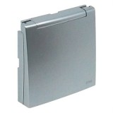 efapel 90654_TAL Csapfedeles fedlap csatlakozóaljzathoz IP44, francia típus alumínium