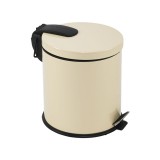 EFORMETAL Galvanizált acél pedálos szemetes, kivehető műanyag vödörrel, krém színű, 20L