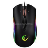 Egér Gamer - SMX-R15 Shine (10000DPI, PMW3325; 10 gomb, makro, RGB LED, harisnyázott kábel, fekete) (RAMPAGE_28701)