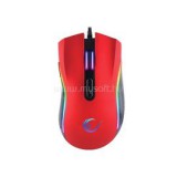 Egér Gamer - SMX-R44 Macro (6400DPI, 6 gomb, makro, RGB LED, 1,8m harisnyázott kábel, piros-fekete) (RAMPAGE_31758)