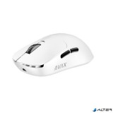 Egér, tri-mode kapcsolat, gaming, AVAX 'LW03 PRO', fehér