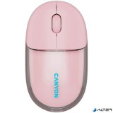 Egér, vezeték nélküli, dual-mode kapcsolat, optikai, CANYON "OnClick 24", rózsaszín