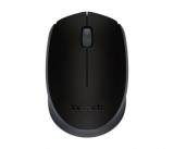 Egér, vezeték nélküli, optikai, közepes méret, USB, LOGITECH "M171", fekete