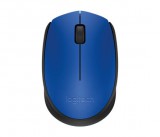 Egér, vezeték nélküli, optikai, közepes méret, USB, LOGITECH M171, kék (LGEM171BL)