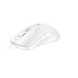 Egér, vezetékes, gaming, RGB, AVAX LW01, fehér (AXLW01W)