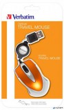 Egér, vezetékes, optikai, kisméret, USB, VERBATIM 'Go Mini', ezüst-lávaszínű