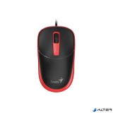 Egér, vezetékes, optikai, normál méret, USB, GENIUS 'DX-123', fekete-piros