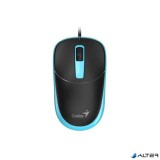 Egér, vezetékes, optikai, normál méret, USB, GENIUS "DX-123", fekete-kék