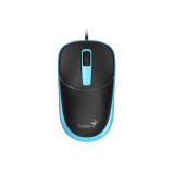 Egér, vezetékes, optikai, normál méret, USB, GENIUS DX-123, fekete-kék (GEEDX123BB)