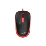Egér, vezetékes, optikai, normál méret, USB, GENIUS DX-123, fekete-piros (GEEDX123BR)