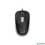 Egér, vezetékes, optikai, normál méret, USB, GENIUS "DX-123", fekete-szürke