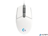 Egér, vezetékes, optikai, USB, gaming, LOGITECH, "G102 Prodigy", fehér