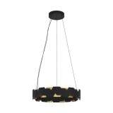 Eglo 390031 Altagracia 1 ágú függeszték, fekete-arany texturált burával, fekete, 8400 lm, 3000K melegfehér, LED foglalattal, max. 2x36W, IP20