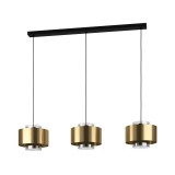 Eglo 390067 Duglia több ágú függeszték, sárgaréz fóliával és üveg burával, réz, E27 foglalattal, max. 3x40W, IP20