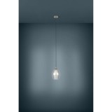 Eglo 39564 Estanys 1 ágú függeszték, üvegburával, füst, E27 foglalattal, max. 1x60W, IP20