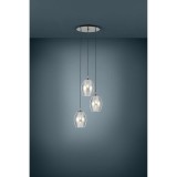 Eglo 39565 Estanys több ágú függeszték, üvegburával, füst, E27 foglalattal, max. 3x60W, IP20