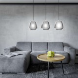 Eglo 39667 Albarino több ágú függeszték, mattított üvegburával, füst, E27 foglalattal, max. 3x40W, IP20