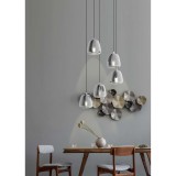 Eglo 39668 Albarino több ágú függeszték, mattított üvegburával, füst, E27 foglalattal, max. 5x40W, IP20