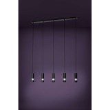 Eglo 39706 Bernabeta több ágú függeszték, 5 db lámpafejjel, hosszúkás forma, buborék díszítéssel, fekete, GU10 foglalattal, max. 5x5W, IP20