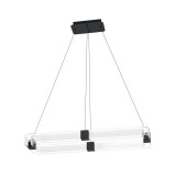 Eglo 39909 Mogetonello 1 ágú függeszték, akril kerettel, fekete, 4800 lm, 3000K melegfehér, LED foglalattal, max. 4x9,8W, IP20