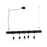 Eglo 39937 Townshend-B több ágú függeszték, 5db foglalattal, fém lámpatesttel, fekete, E27 foglalattal, max. 5x40W, IP20