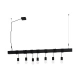 Eglo 39938 Townshend-B több ágú függeszték, 7db foglalattal, fém lámpatesttel, fekete, E27 foglalattal, max. 7x40W, IP20