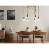 Eglo 43195 Rampside több ágú függeszték, 6 db lámpafejjel, kötél elemekkel, fekete, E27 foglalattal, max. 6x28W, IP20